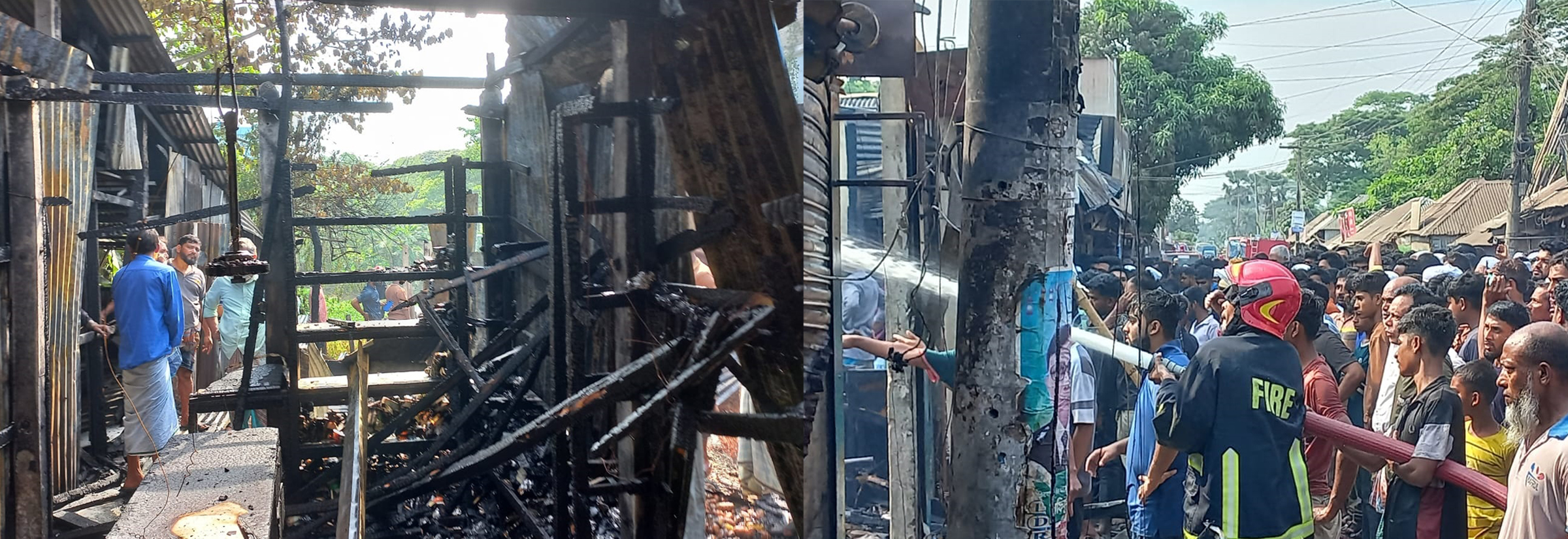 মতলবে আগুনে পুড়েছে ১৭ ব্যবসা প্রতিষ্ঠান