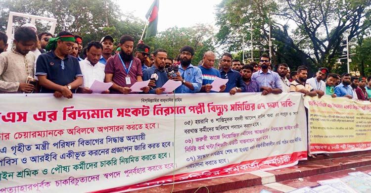 কাল থেকে সারাদেশে কর্মবিরতির ঘোষণা পল্লী বিদ্যুৎ কর্মীদের